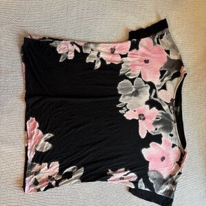 Floral Black and Pink T-Shirt